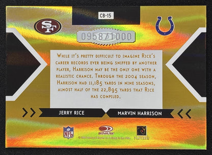 Jerry Rice Marvin Harrison 2005 Donruss Elite Face 2 Gold /1000 Panthers