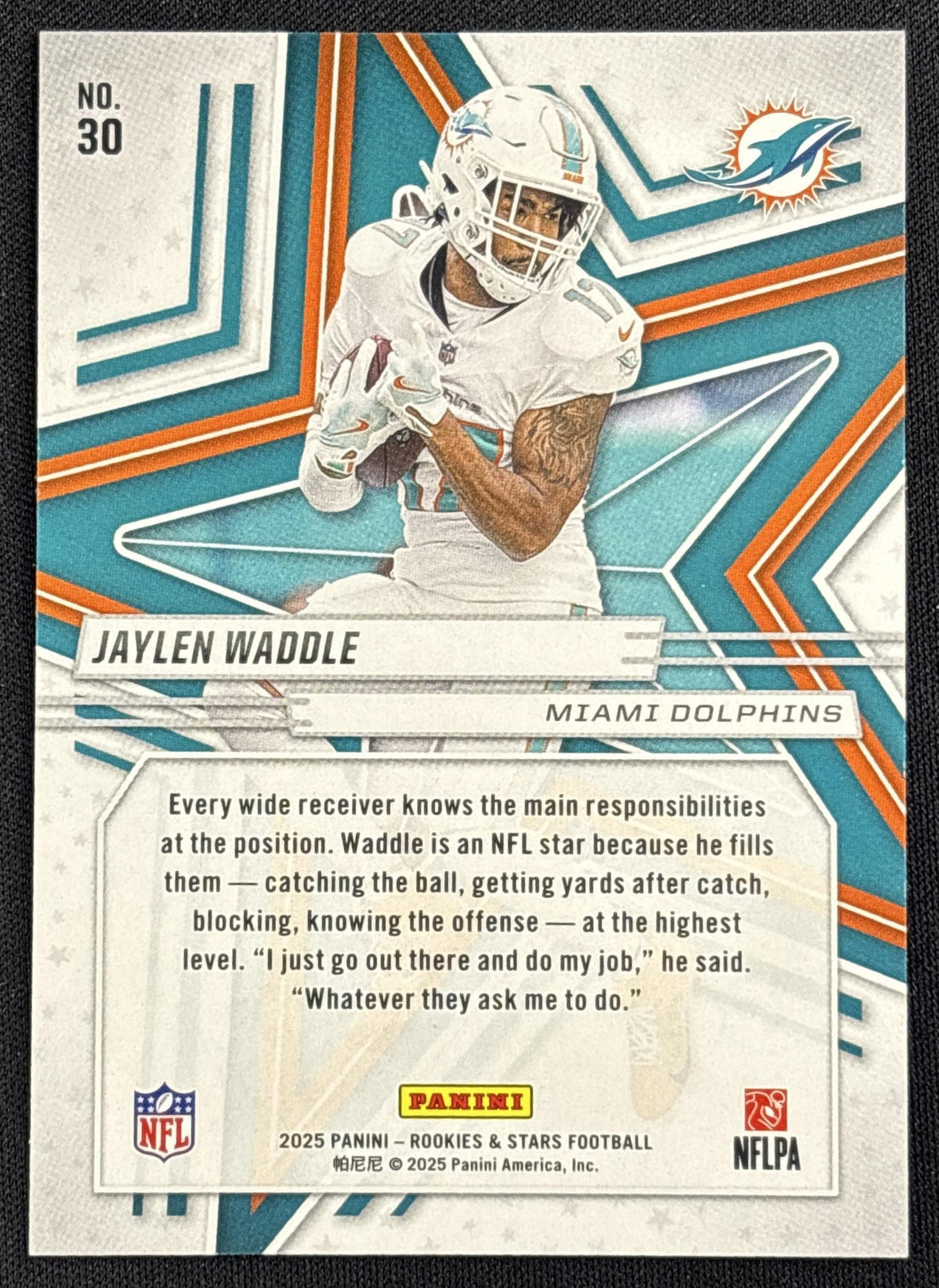 Jaylen Waddle 2025 Panini Rookies & Stars Purple /999 Dolphins Miami Dolphins
