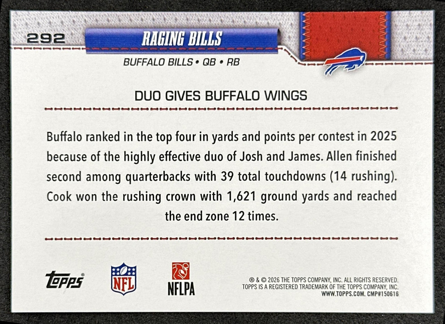 Raging Bills 2026 Topps Flagship Bills Sports Trading Cards