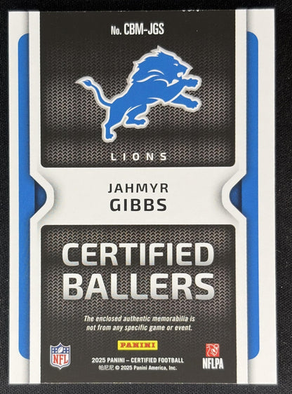 Jahmyr Gibbs 2025 Panini Certified Ballers Mirror Purple /149 Lions Sports Trading Cards