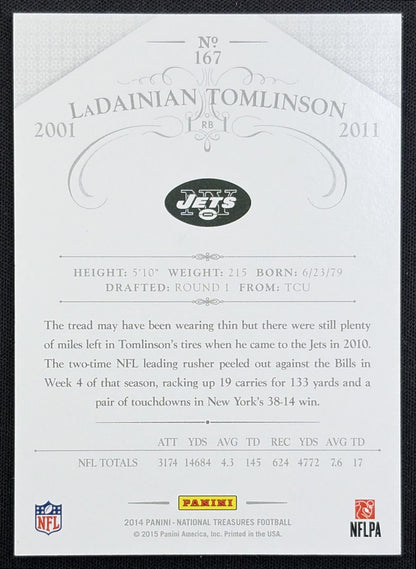 LaDainian Tomlinson 2015 Panini National Treasures Holo Silver /25 Chargers