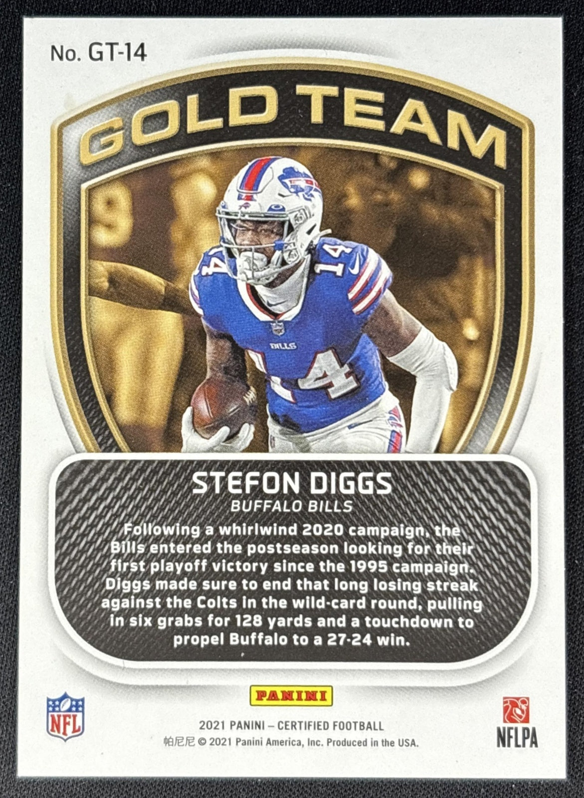 Stefon Diggs 2021 Panini Certified Gold Team Mirror Pink /199 Bills Sports Trading Cards