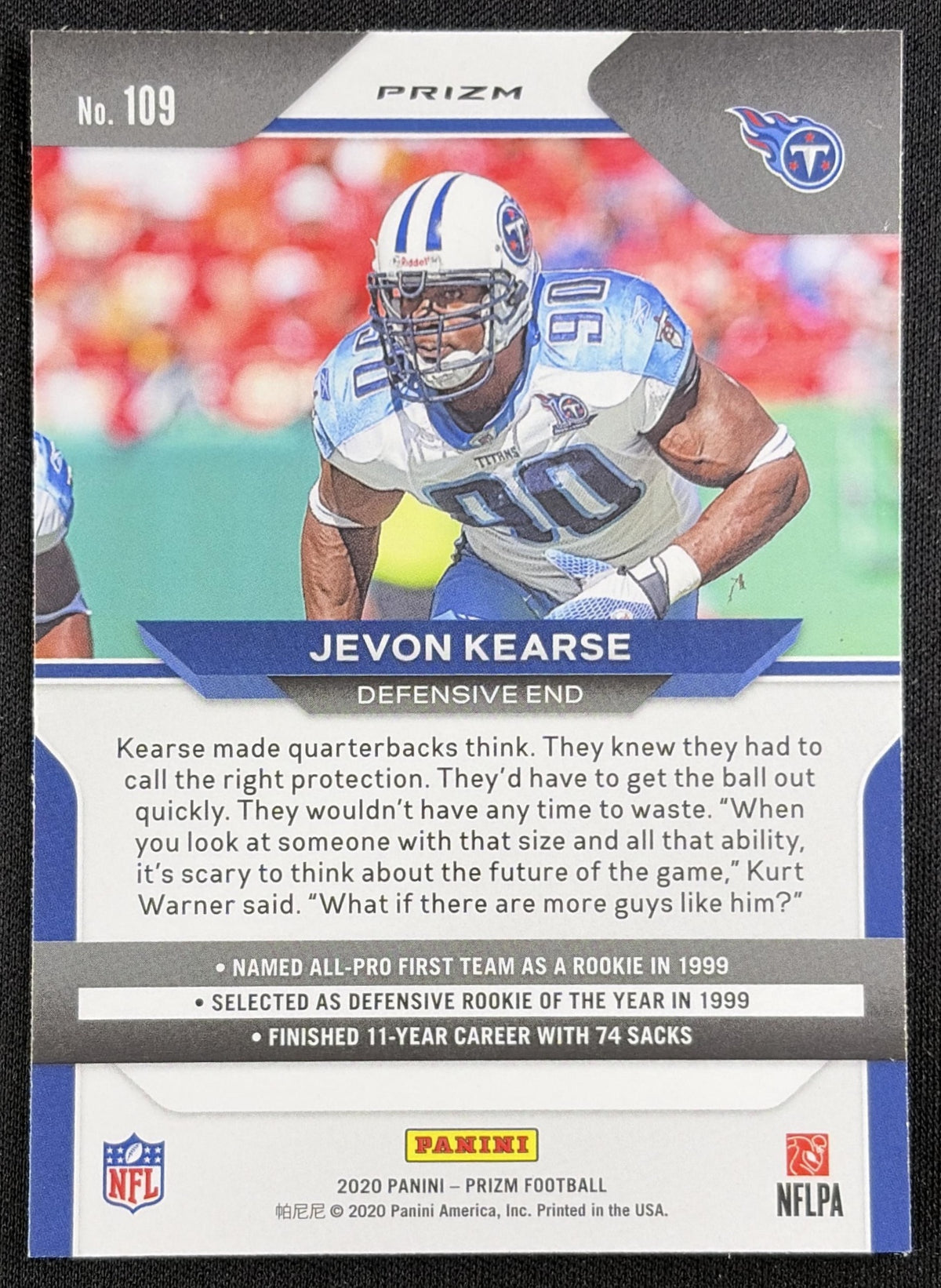 Jevon Kearse 2020 Panini Prizm Red Ice Titans