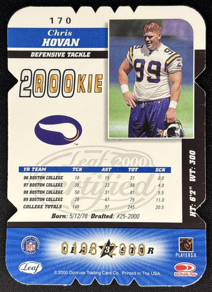 Chris Hovan 2000 Donruss Elite /2000 Sports Trading Cards