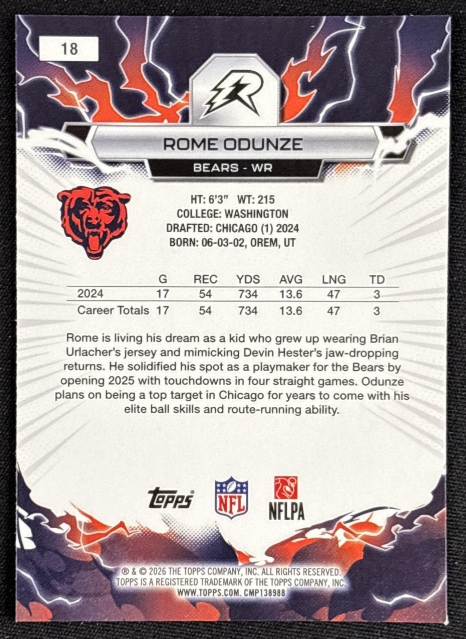 Rome Odunze 2025 Topps Resurgence Bears