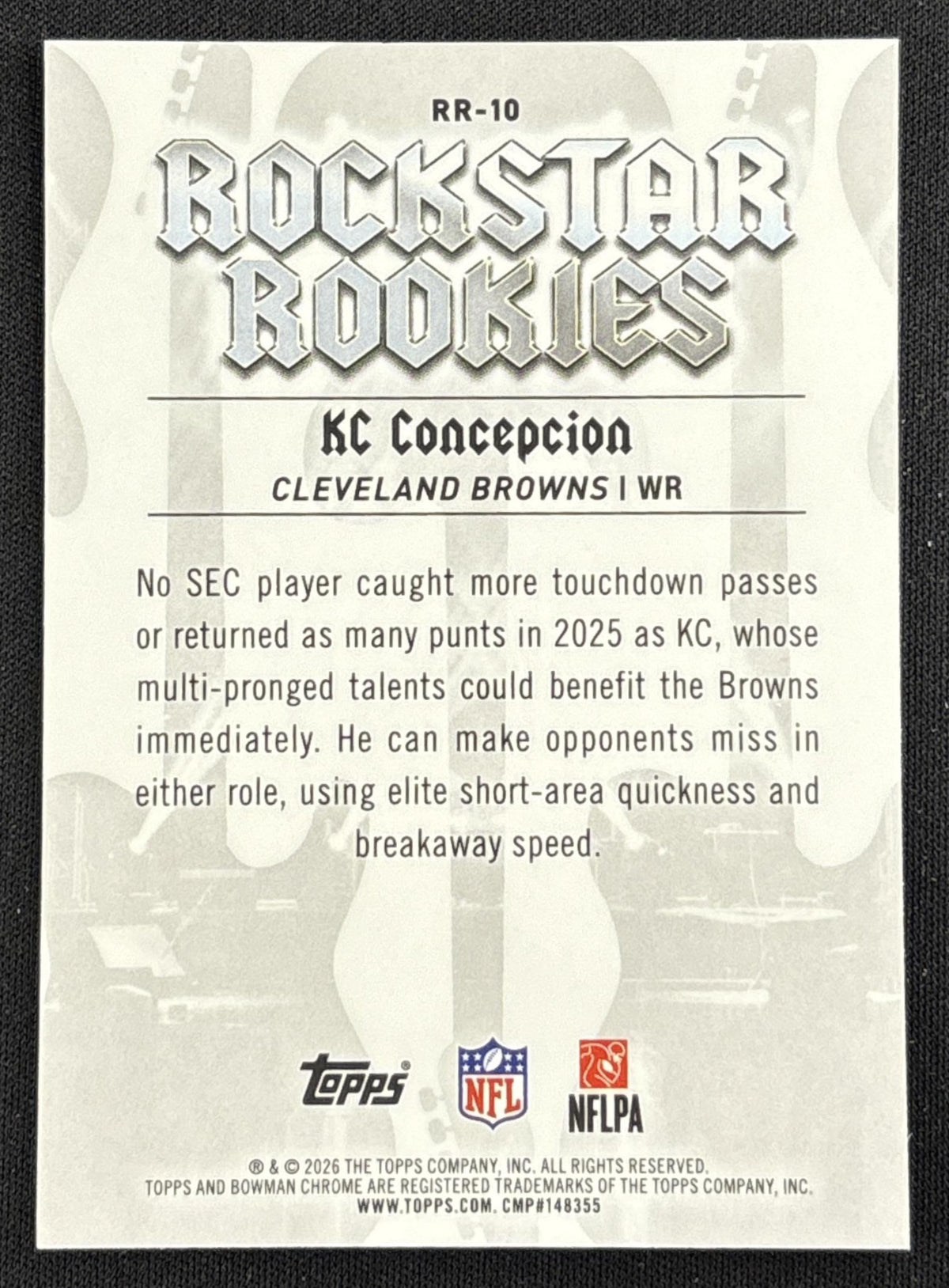 KC Concepcion 2026 Bowman Rockstar Rookies Chrome Browns
