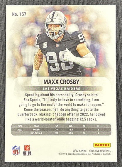 Maxx Crosby 2023 Panini Prestige Xtra Points Premium Red /399 Raiders
