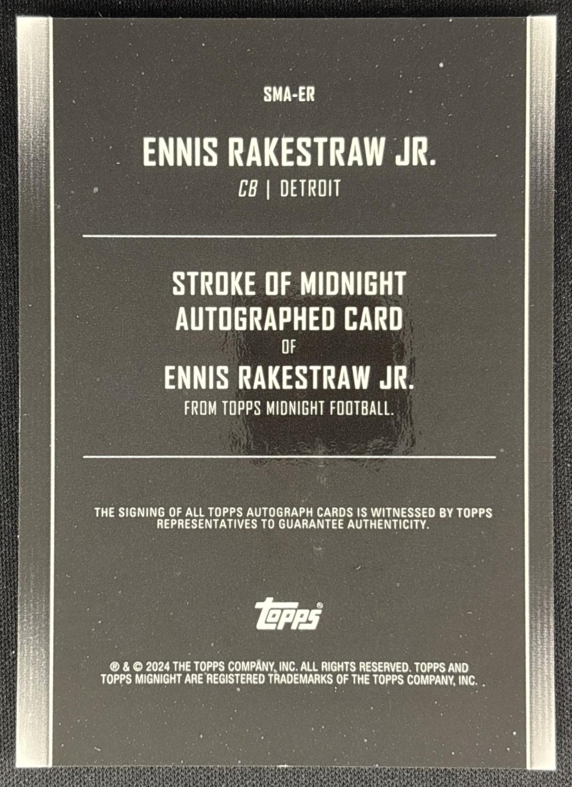 Ennis Rakestraw Jr. 2024 Topps Midnight Stroke of Auto Lions 3 Sports Trading Cards