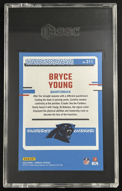 *Damaged Slab* Bryce Young 2023 Panini Donruss Rated Rookie Premium SGC 10 Panthers Sports Trading Card