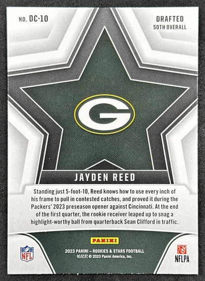 Jayden Reed 2023 Panini Rookies & Stars Draft Class Packers Back