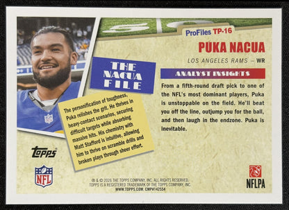 Puka Nacua 2026 Topps Profiles Rams back