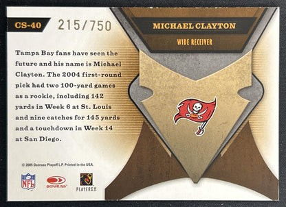 Michael Clayton 2005 Leaf Certified Materials Skills /750 Buccaneers back