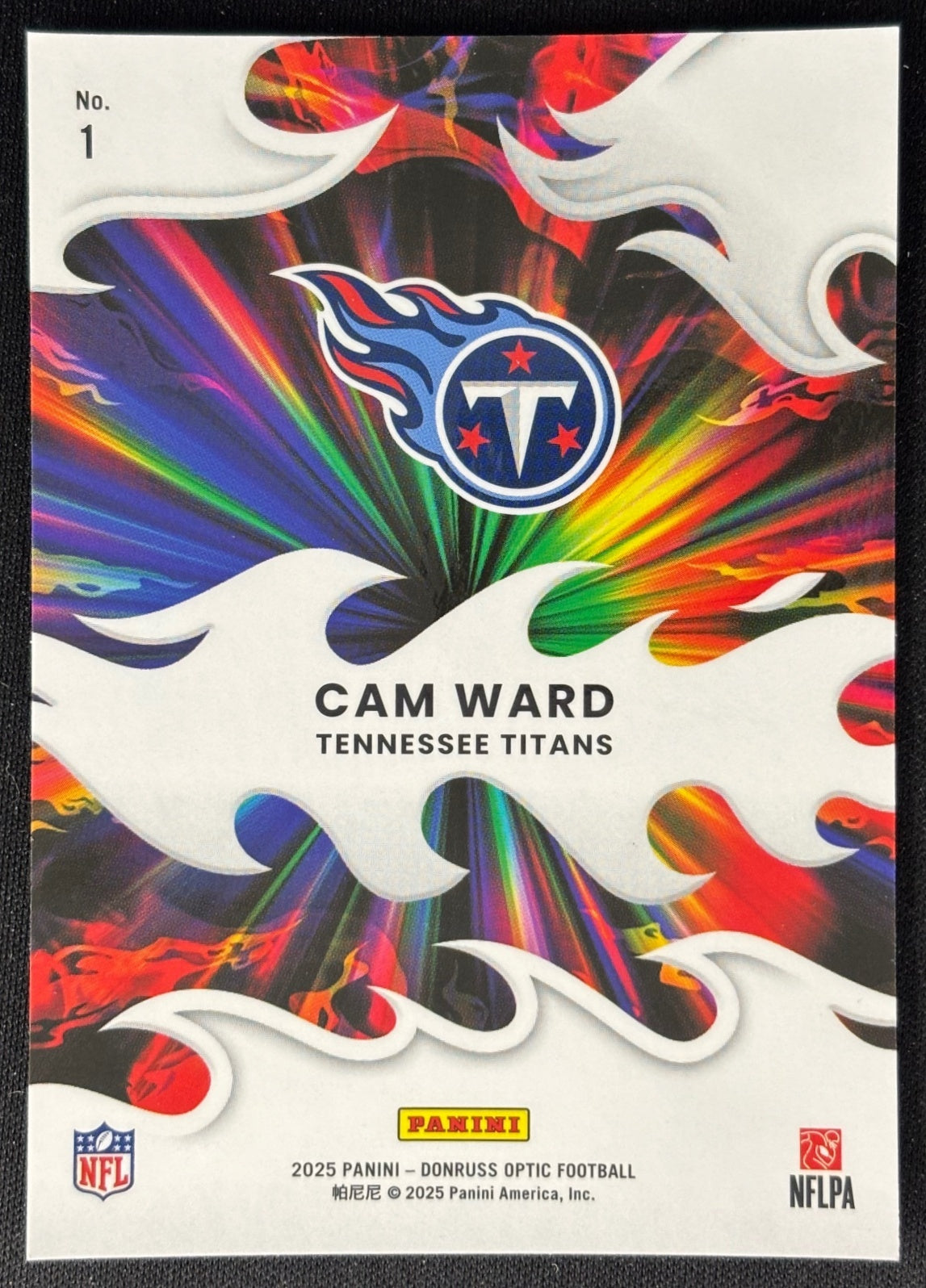 Cam Ward 2025 Donruss Optic Light It Up Titans Sports Trading Card