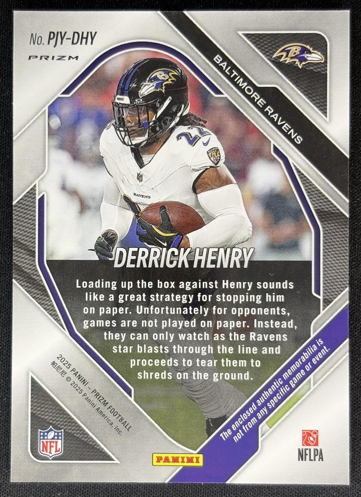 Derrick Henry 2025 Panini Prizm Premier Jerseys Neon Green Pulsar Ravens Sports Trading Cards