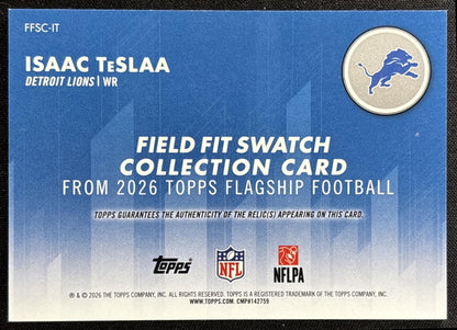 Isaac TeSlaa 2026 Topps Field Fit Swatch Collection Lions - back
