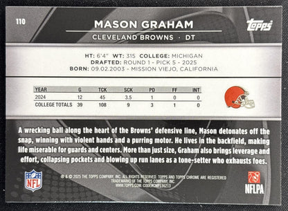 Mason Graham 2025 Topps Chrome Black Browns back
