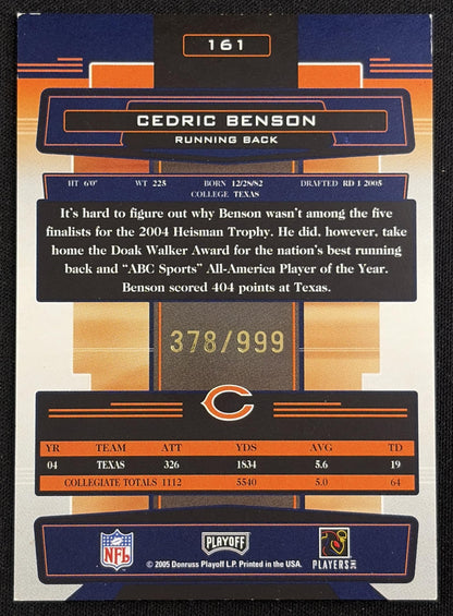 Cedric Benson 2005 Playoff Absolute Memorabilia /999 Bears - back