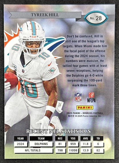 Tyreek Hill 2025 Panini Donruss Retro 1995 Dolphins Sports Trading Cards