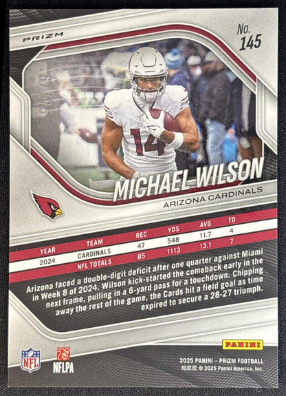 Michael Wilson 2025 Panini Prizm Green Scope /75 Cardinals Football