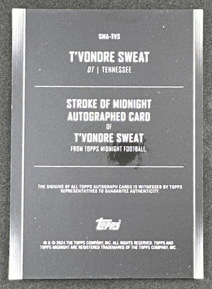 T'Vondre Sweat 2024 Topps Midnight Stroke of Auto Titans