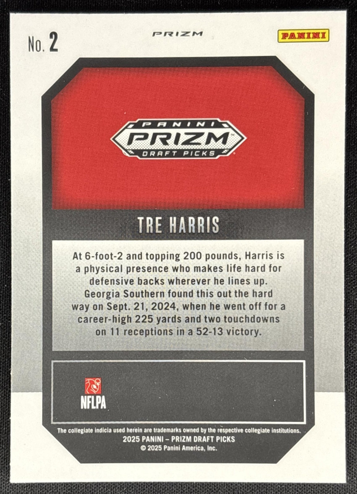 Tre Harris 2025 Panini Prizm Draft Picks New Recruits Red Ice Rebels Chargers Sports Trading Cards