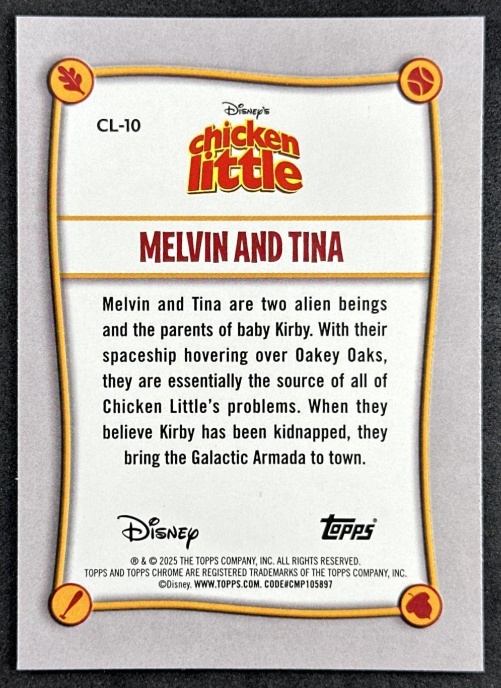 Melvin and Tina 2025 Topps Chrome Disney Chicken Little 20th Anniversary Non-Sport Trading Cards