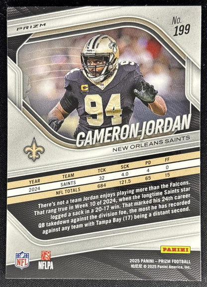Cameron Jordan 2025 Panini Prizm Silver Saints
