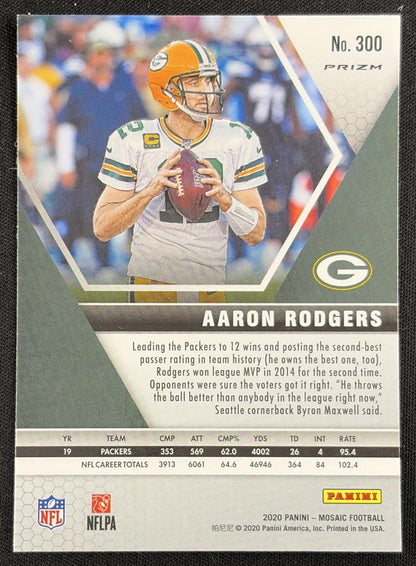 Aaron Rodgers 2020 Panini Mosaic Prizm Camo Pink Packers