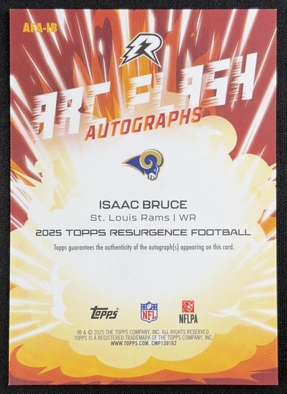 Isaac Bruce 2025 Topps Resurgence Arc Flash Auto Rams
