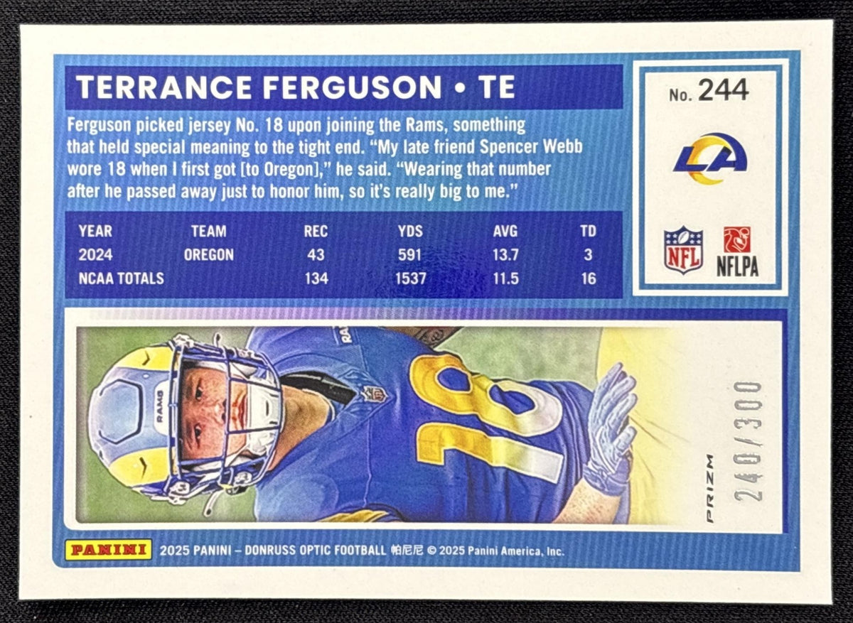 Terrance Ferguson 2025 Panini Donruss Optic Rated Rookie Wave Prizm /300 Rams