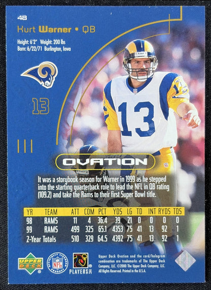 Kurt Warner 2000 Upper Deck Ovation Rams