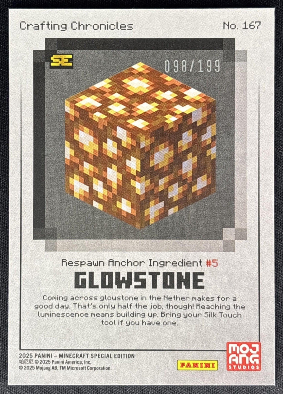 Glowstone 2025 Panini Minecraft Special Edition Stone /199 Sports Trading Cards