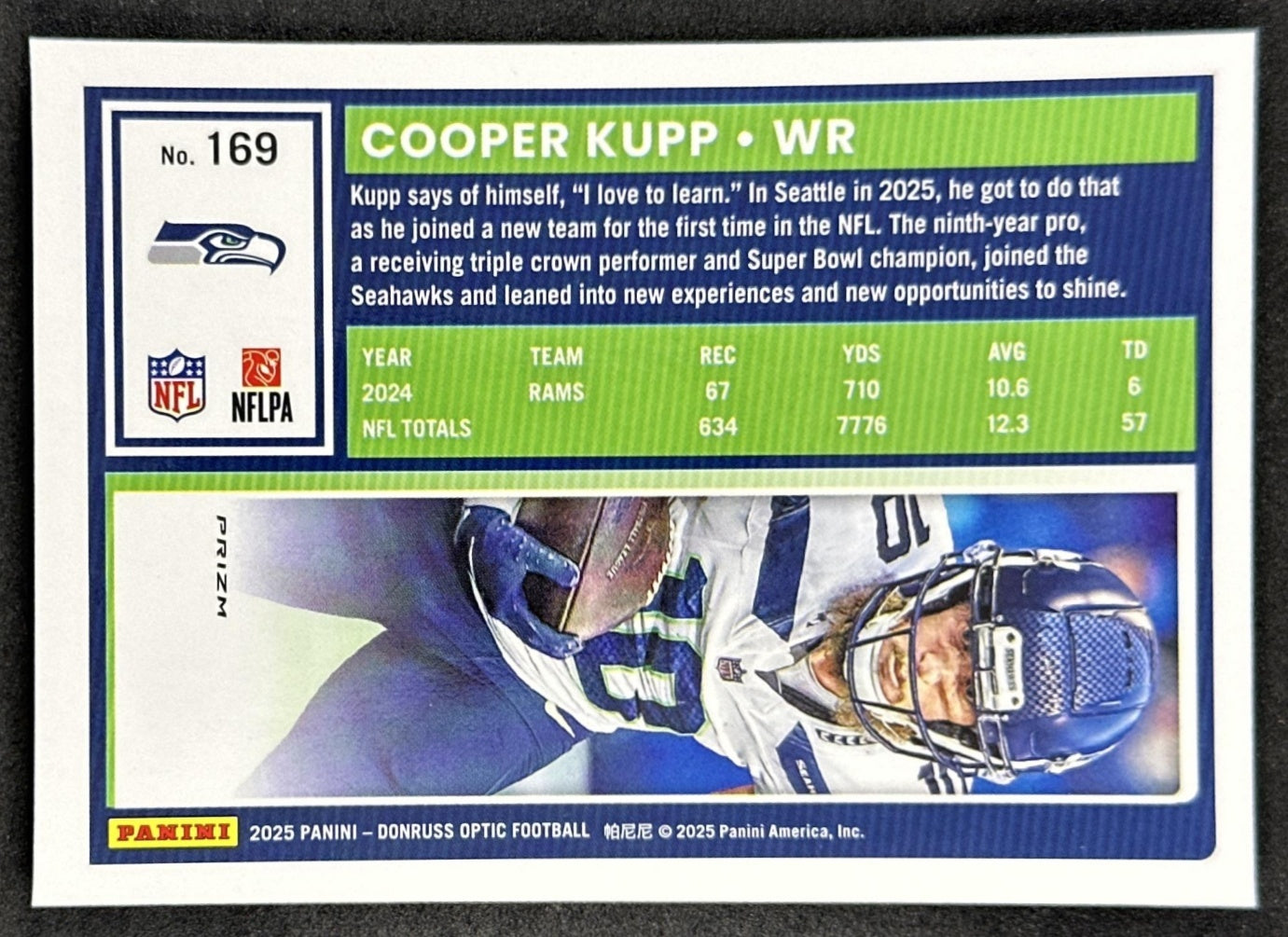 Cooper Kupp 2025 Panini Donruss Optic Stars Prizm Seahawks Sports Trading Card