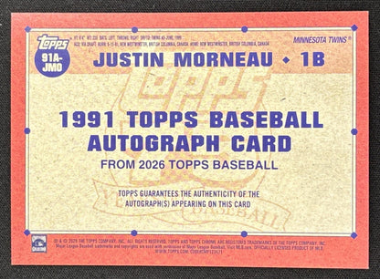 Justin Morneau 2026 Topps Series 2 1991 Auto Twins
