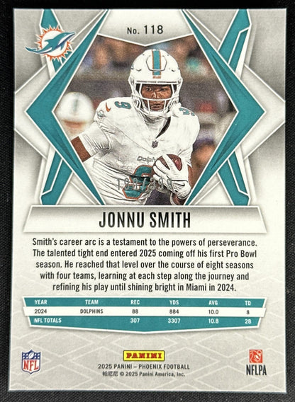 Jonnu Smith 2025 Panini Phoenix Red Winter Prizm /399 Dolphins