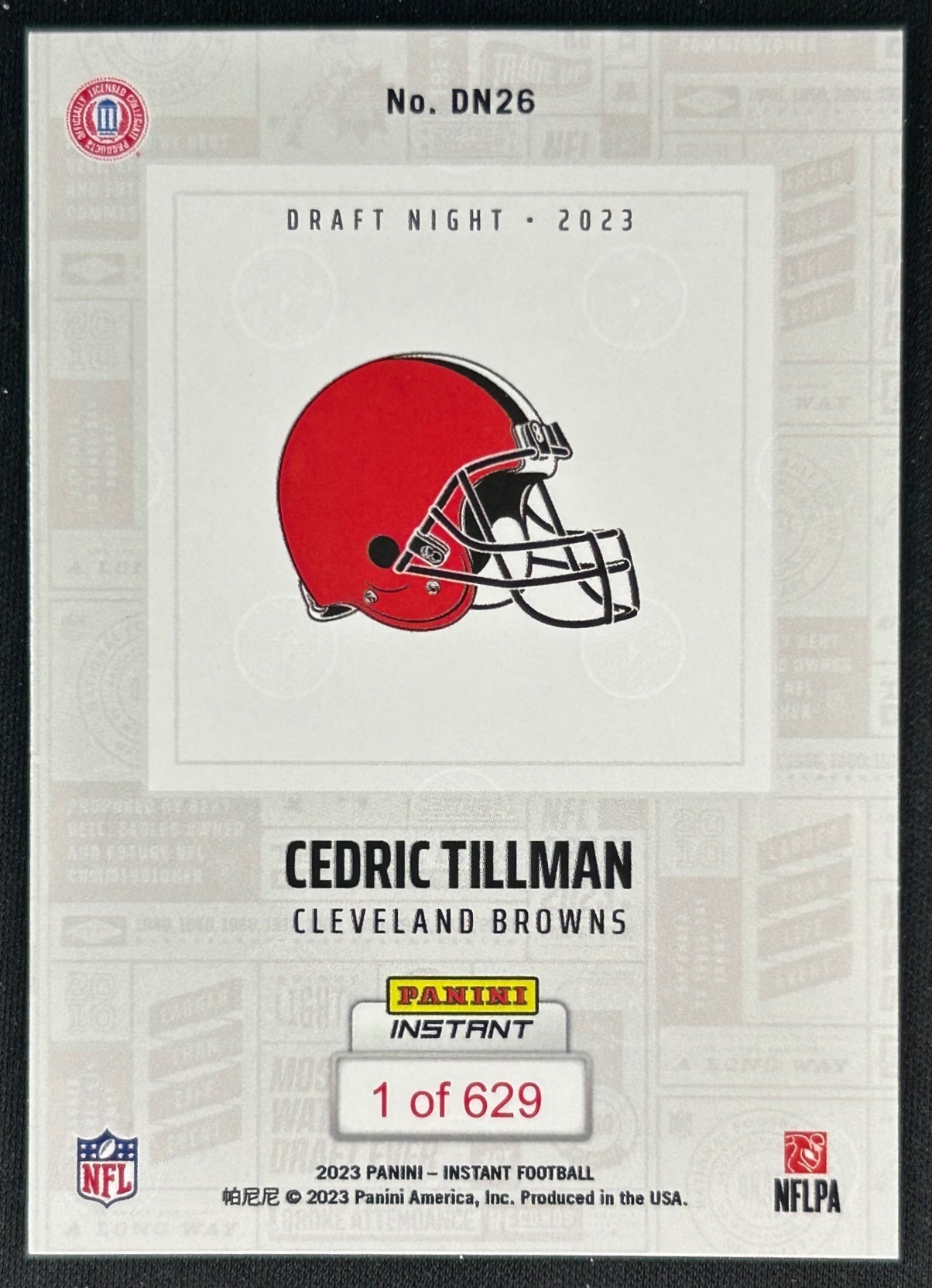 Cedric Tillman 2023 Instant NFL Draft Night Browns back
