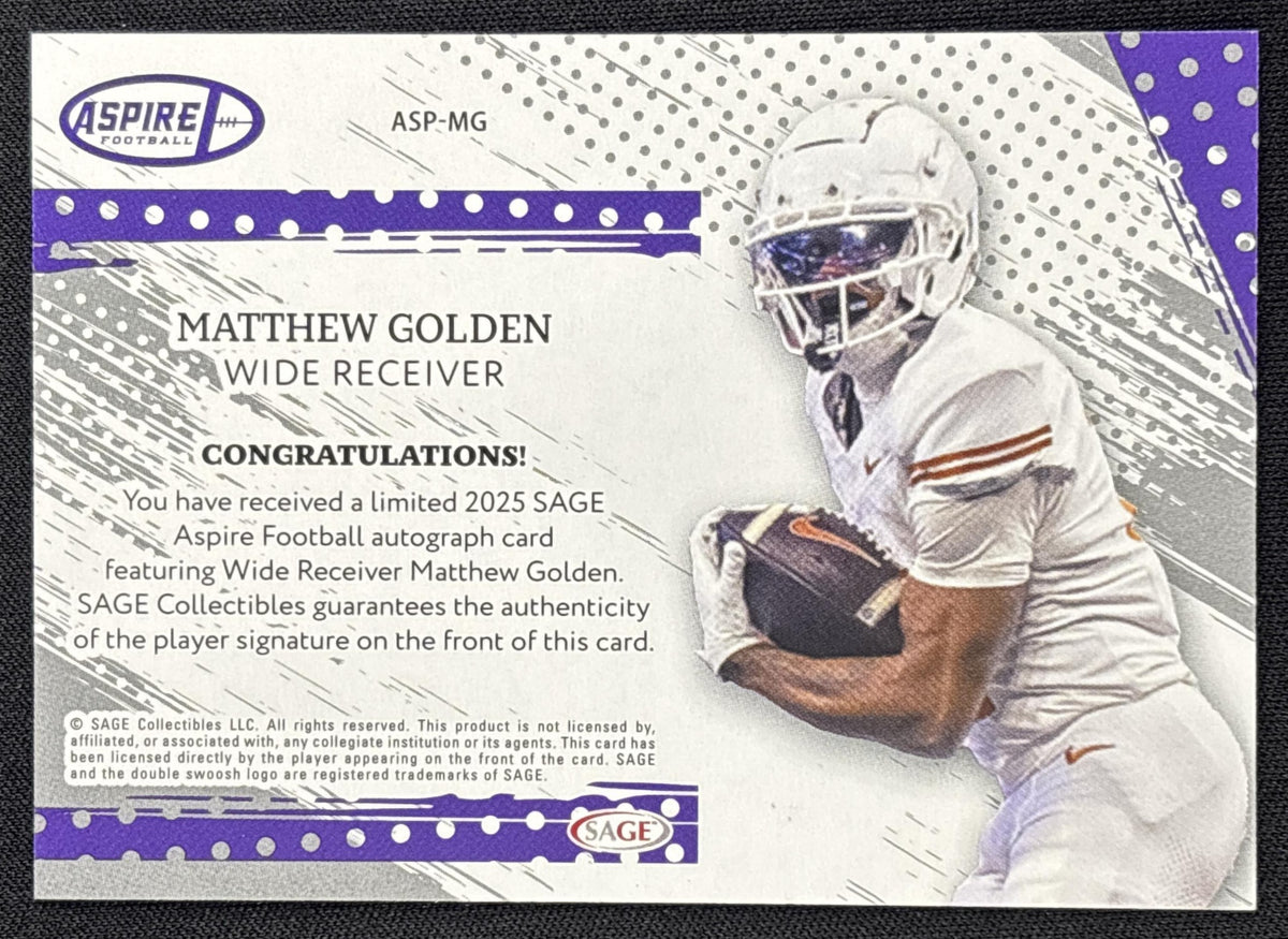 Matthew Golden 2025 SAGE Aspire Auto