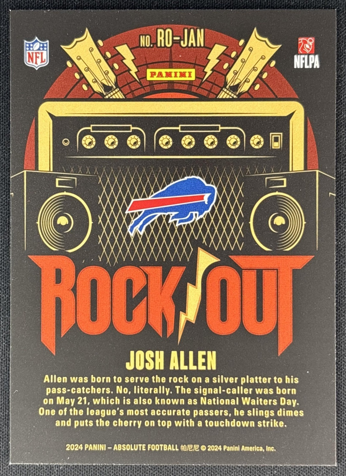 Josh Allen 2024 Panini Absolute Rock Out Bills back