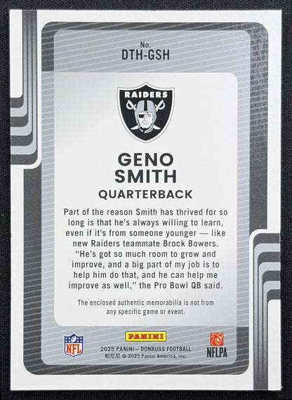 Geno Smith 2025 Panini Donruss Threads Raiders