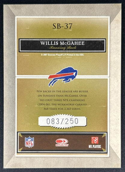 Willis McGahee 2007 Donruss Classics Sunday's Best Silver /250 Bills back