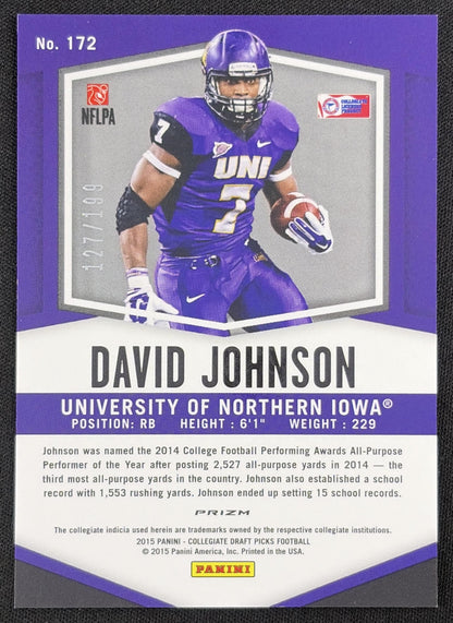 David Johnson 2015 Panini Prizm Collegiate Draft Picks Prizms Camo /199 Sports Trading Card