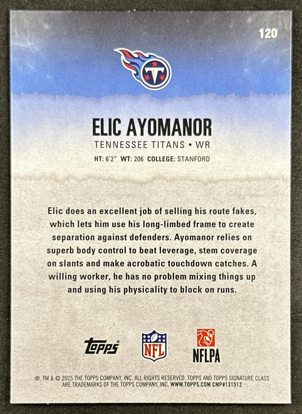 Elic Ayomanor 2025 Topps Signature Class Rookie Titans