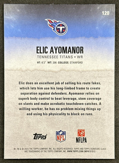 Elic Ayomanor 2025 Topps Signature Class Rookie Titans