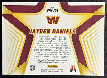 Jayden Daniels 2025 Panini Score Stars of the NFL Jersey Commanders Sports Trading Cards
