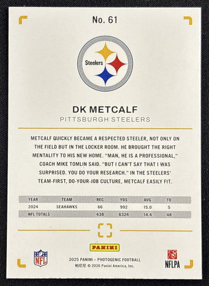 DK Metcalf 2025 Panini PhotoGenic Red /125 Steelers
