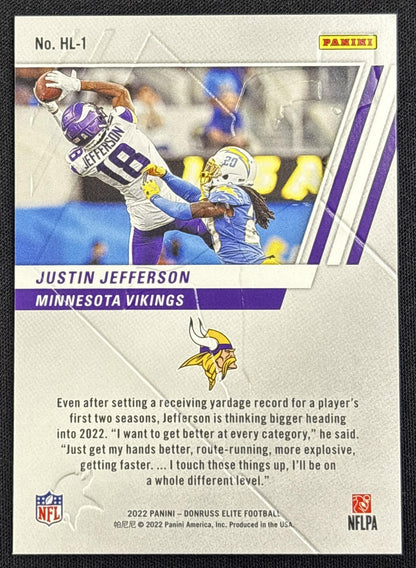 Justin Jefferson 2022 Panini Donruss Elite High Life Vikings Minnesota Vikings