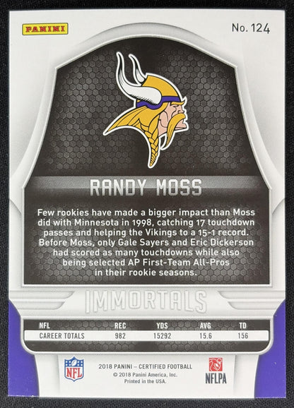 Randy Moss 2018 Panini Certified Mirror Silver /499 Vikings Sports Trading Cards