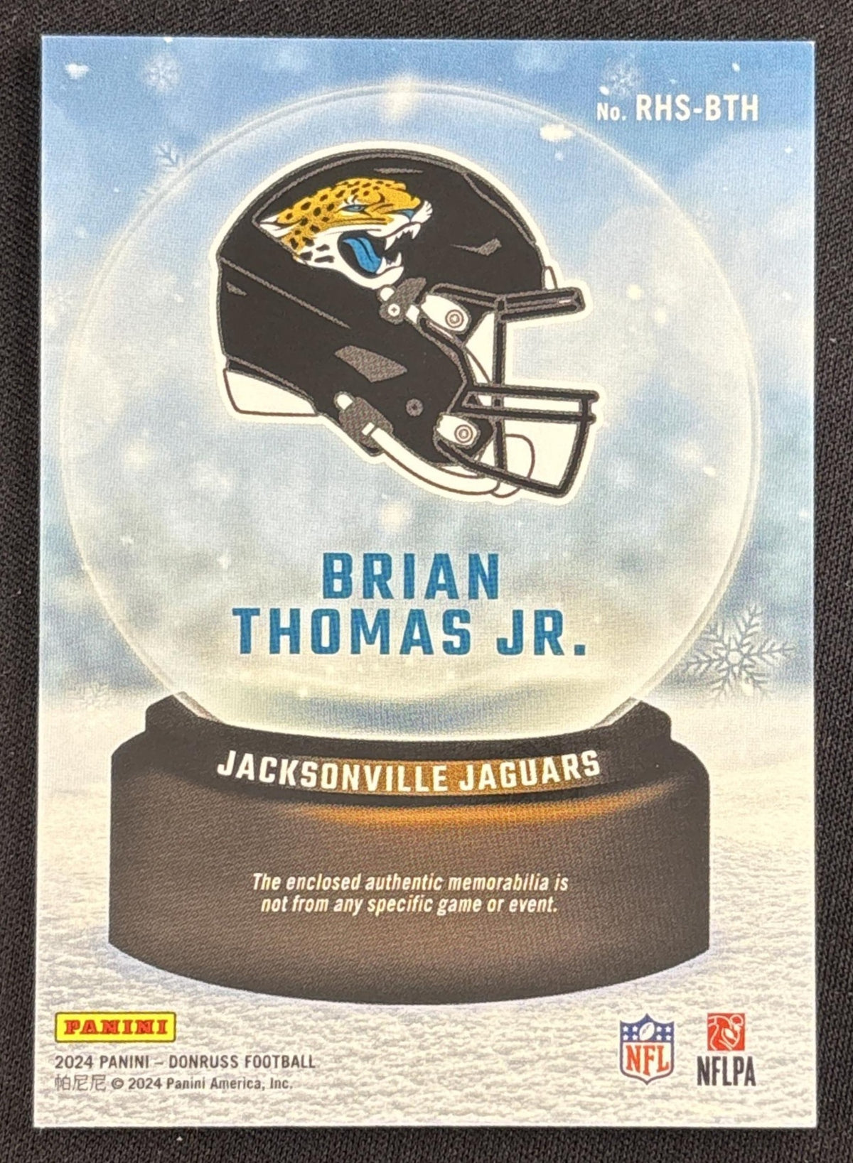 Brian Thomas Jr. 2024 Panini Donruss Rookie Holiday Sweater Jaguars #2 back