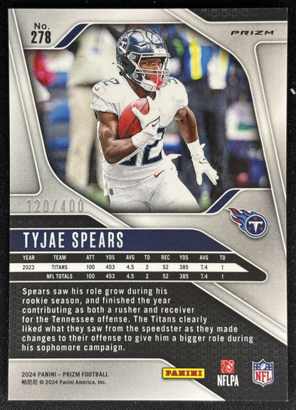 Tyjae Spears 2024 Panini Prizm Pandora /400 Titans Sports Trading Cards