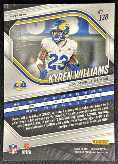 Kyren Williams 2025 Panini Prizm Pandora /400 Rams Sports Trading Cards